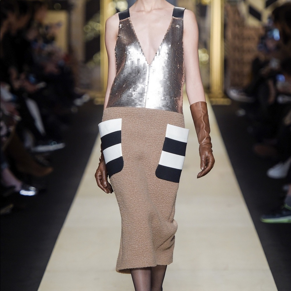 MaxMara 2016 RTW Alpaca Leather Sequin Dress